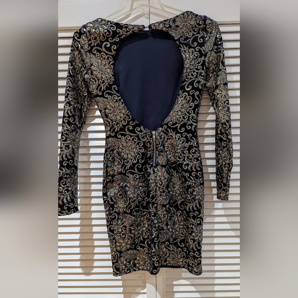 L'atiste - Amy sequin navy blue with floral design - Picture 3 of 9